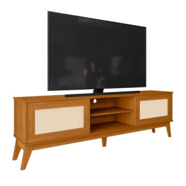 Imagem de Rack Bancada Para TV Até 65 Polegadas 1,80m 2 Portas Com Tela Rattan C