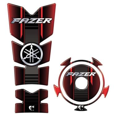 Imagem de Kit Protetor Tanque E Bocal Adesivo Moto Yamaha Fz15 Ano 2022/2023 Vermelho