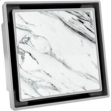 Imagem de Ralo Oculto 10x10cm Tampa Invisível Aplicação Piso Porcelanato Ralo Qu