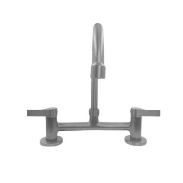 Imagem de Torneira Bica Baixa Geométrica Duplo Comando Cinza