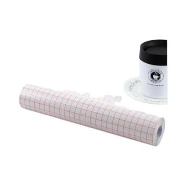 Imagem de Fita Adesiva Transparente De Vinil 30,5cmx150cm Com Grade De 2 Cores P