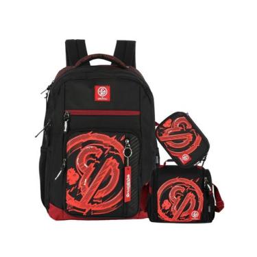 Imagem de Kit Enaldinho Mochila Costas + Lancheira + Estojo Box Luxo - Luxcel