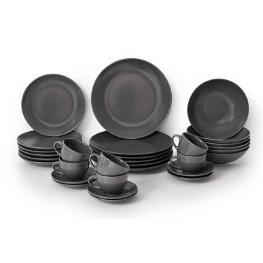 Imagem de Aparelho de jantar Haus Concept Soho 30 peças Preto Fosco