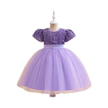 Imagem de Vestido De Festa Com Lantejoulas E Laço Para Meninas, Elegante, Para C