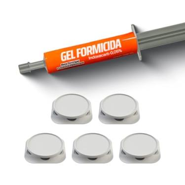 Imagem de Kit Formicida Control Up Gel + 5 Porta Isca Formigas Baratas Atóxica