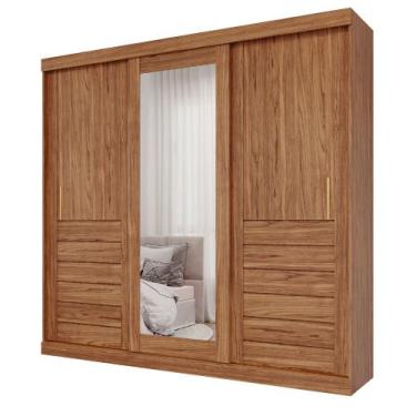 Imagem de Guarda Roupa Maite 3 Portas Correr Espelhos MDF - Panan, Cinamomo