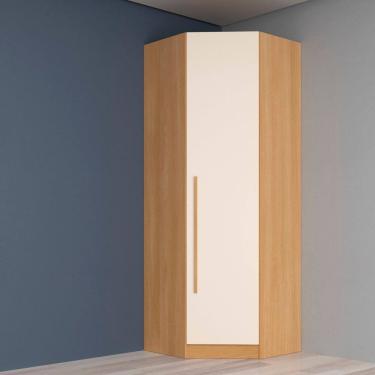 Imagem de Guarda-roupa Modulado Canto Oblíquo 1 Porta San Diego Yescasa Tauari Ambar/Off White