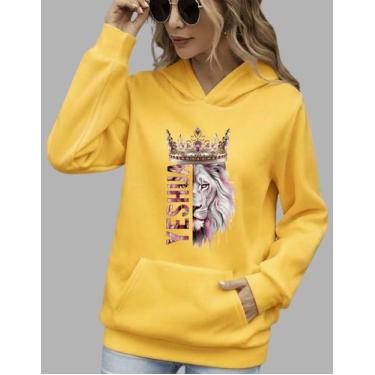 Imagem de Blusa De Frio Feminina Yeshua Moletom Cristão, Amarelo, M