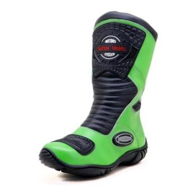 Imagem de Bota motociclista couro semi-impermeável ajustavel 420-Masculino
