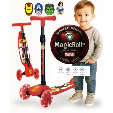 Imagem de Patinete Skatenet Infantil 3 Rodas Marvel Avengers Homem de Ferro rodi