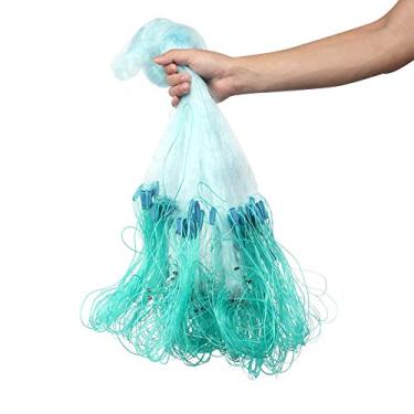 Imagem de Rede de arremesso de peixes de armadilha de isca,50 m de comprimento 1,5 m de altura 3 camadas Rede de pesca pesada com acess¨®rios de pesca de flutua??o(3 Finger), Rede de Pesca Pesada Camadas A