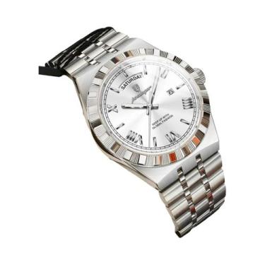 Imagem de Relógio De Quartzo Masculino Luminoso À Prova d'Água Em Aço Inoxidável