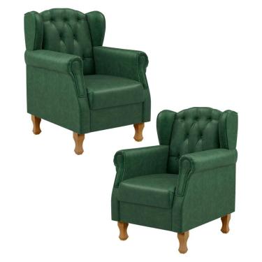 Imagem de Kit 02 Poltronas Decorativa Yara P02 Facto Verde Musgo