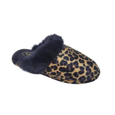 Imagem de Pantufa Leffa 559 Oncinha Feminina, Preto, 37