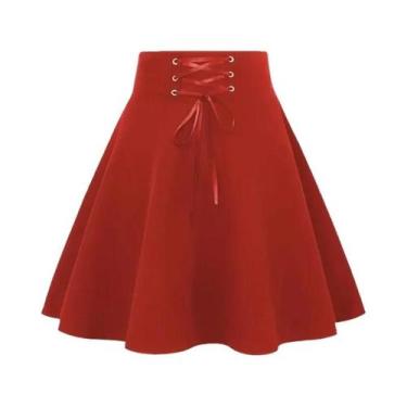 Imagem de Saia Mini Preta De Cintura Alta Para Mulheres, Estilo Gótico Harajuku 