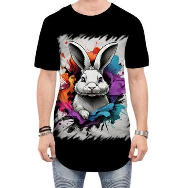 Imagem de Camiseta Longline Páscoa Coelhinho Artístico Design 4 - Kasubeck Store