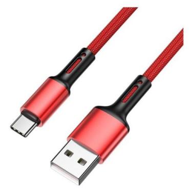 Imagem de Cabo Carregador Rápido Usb Tipo C - 1 Metro Reforçado Nohon, Vermelho
