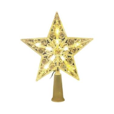 Imagem de Enfeite De Natal Estrela Transparente De LED 15CM Para Árvore De Natal