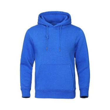 Imagem de Moletom Masculino Com Capuz De Fleece Quente Casual Streetwear Solto R