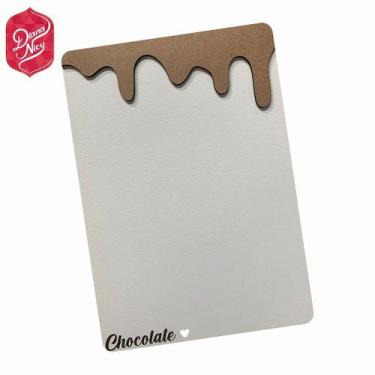 Imagem de Tábua em MDF Branco com Tema de Chocolate para Páscoa - 19x28cm - no-b