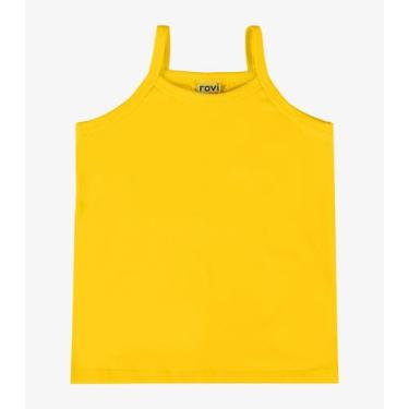 Imagem de Regata De Alça Infantil Menina Rovi Kids Amarelo, 3, Amarelo