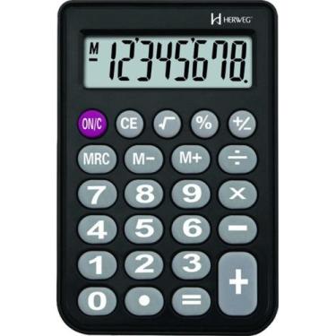 Imagem de Calculadora Herweg preta original com garantia
