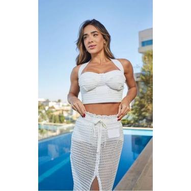Imagem de Cropped crochet bustier maria gueixa, Off white, G