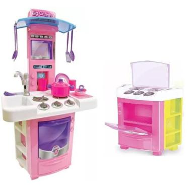 Imagem de Kit Big Cozinha Infantil Completa Com Pia Fogão e Acessórios - Big Sta