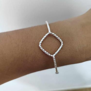 Imagem de Bracelete fio trabalhado na Prata 925 Legítima Feminina