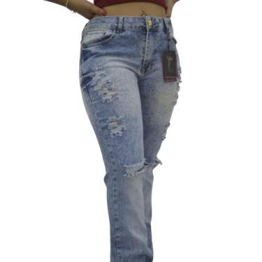 Imagem de Calça Jeans Feminina Flare lavagem clara Tratto Jeans, 44