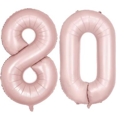 Imagem de Balão Número 80 Rosa Claro Fosco LVMOQIQIU 40"