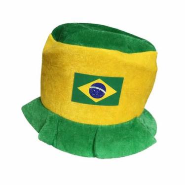 Imagem de Cartola Chapéu Felpudo Do Brasil Verde e Amarelo - ART SPORT