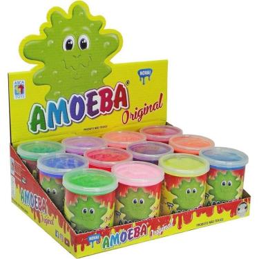 Imagem de Slime Amoeba 110g Geleca Colorida Textura Elastica Cores Sortidas Display 12 Unidades Asca Toys