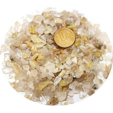 Imagem de Cristal Rutilado Rolado Natural 5kg - Quartzo 5 a 10 mm Tipo B - Ataca