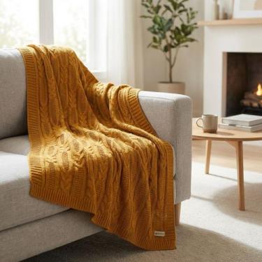 Imagem de Manta Sofa Trico Decorativa 150x90cm Usufruto Tricot c3, LINHAÇA