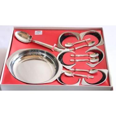 Imagem de conjunto sobremesa inox dinamika 14 pçs