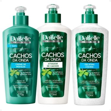 Imagem de Kit DaBelle Cachos Da Onda: Creme de Pentear 270g, Ativador de Cachos 270ml e Gelatina Líquida 270ml