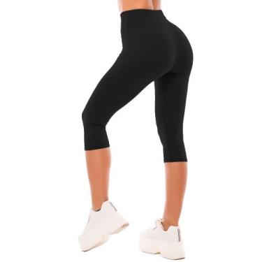 Imagem de Calça Legging Capri Cintura Alta Macia para Yoga SINOPHANT
