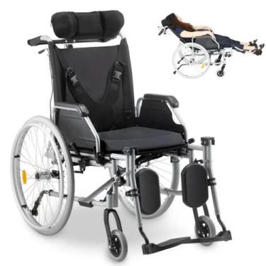 Imagem de Cadeira De Rodas Reclinável Tetra D700 Dobrável Alumínio até 130kg Del