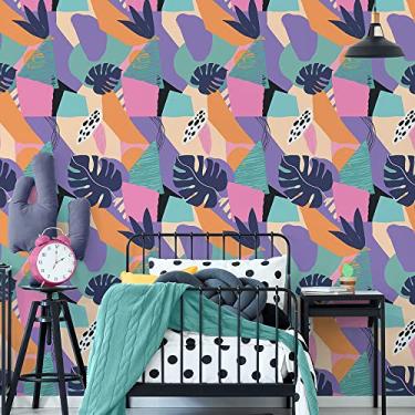 Imagem de Papel de Parede Adesivo Mosaico Tropical Colorido Lavável