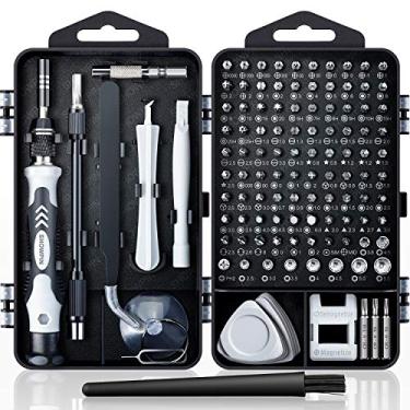 Imagem de SHOWPIN Kit de chave de fenda de precisão 122 em 1, conjuntos de chaves de fenda para laptop com 101 brocas magnéticas, acessórios de computador, kit de ferramentas eletrônicas compatível com tablet