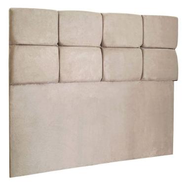 Imagem de Cabeceira Casal 1,40m Nina Suede - Pallazio Cor Bege