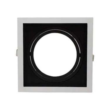 Imagem de Spot de Embutir Conecta AR111 Quadrado Recuado Branco e Preto 17cm Evoled
