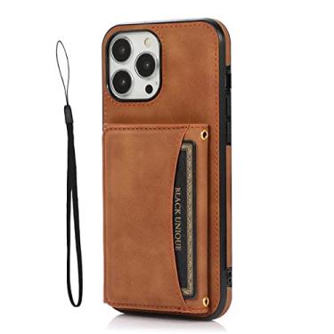 Imagem de Capa de telefone retro flip carteira para iphone 13 12 mini 11 pro xs max xr x 7 8 6 6s plus se 2 3 porta cartão de crédito capa de couro pu, marrom, para iphone 12 mini