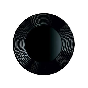 Imagem de Prato Raso de Vidro Opalino Harena Black 25cm - Lyor