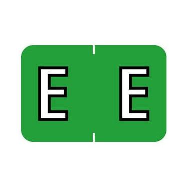 Imagem de Tabbies Barkley ABKM Compatível com etiquetas alfa série 91620, verde claro "E", tamanho da etiqueta 3,5 cm A x 3,5 cm, sistema de código de cor de arquivamento, 500 etiquetas por rolo (91625)