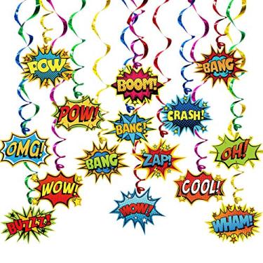 Imagem de Artigos decorativos para festa de super-herói, pacote com 30 espirais para pendurar no teto, fluxos, decoração de festa para crianças, adultos, moda, herói, aniversário, celebração, festa, eventos, chá de bebê, quarto, decoração de parede, 30 unidades