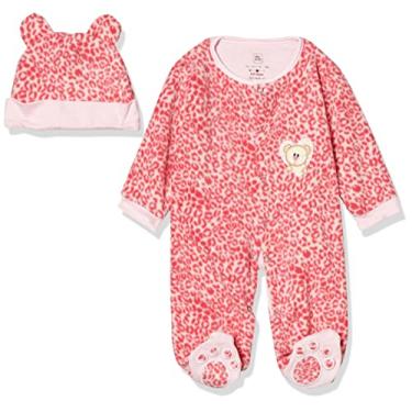 Imagem de Zip Kit Pijama E Gorro Rajado Rosa Flôr