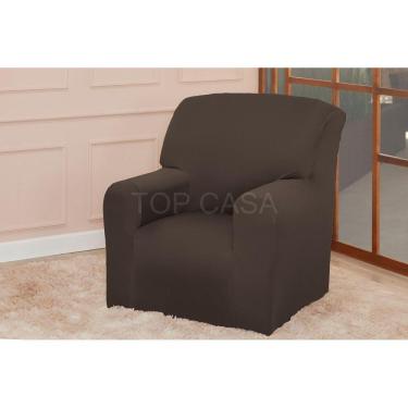 Imagem de Capa Protetor Sofá Poltrona Papai 1 Lugar Coladinha Marrom