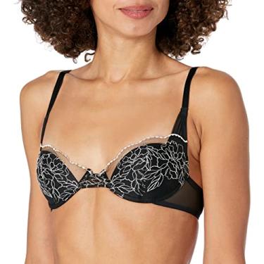 Imagem de Natori Ethereal feminino: Contorno Uw, Preto/Marfim, 34DDD